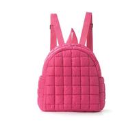 FANDARE Damen Gesteppte Rucksack Elegant Leichter Puffer Kleinrucksack Cityrucksack Tagesrucksack Damenrucksack Schultertaschen Frauen Mädchen Daypack für Universität Arbeit Einkaufen Reise Rosérot