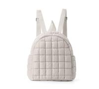FANDARE Damen Gesteppte Rucksack Elegant Leichter Puffer Kleinrucksack Cityrucksack Tagesrucksack Damenrucksack Schultertaschen Frauen Mädchen Daypack für Universität Arbeit Einkaufen Reise Beige Weiß