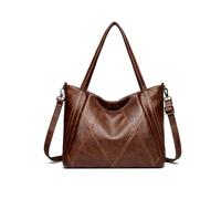 FANDARE Damen Handtasche Aktentasche für 12.9 Zoll Laptoptasche PU Leder Schultertasche Henkeltaschen Umhängetasche Große Shopper Tote Shopper Bag für Arbeit Schule Einkauf Messenger Bag Braun
