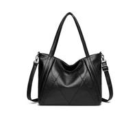 FANDARE Damen Handtasche Aktentasche für 12.9 Zoll Laptoptasche PU Leder Schultertasche Henkeltaschen Umhängetasche Große Shopper Tote Shopper Bag für Arbeit Schule Einkauf Messenger Bag Schwarz