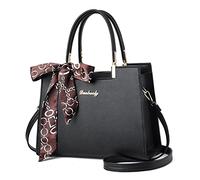 FANDARE Damen Handtasche Große Henkeltaschen Elegante Schultertasche Umhängetaschen PU-Leder Tote Beutel mit Quaste für Arbeit Schule Shopper Reise Schwarz