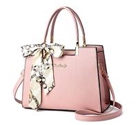 FANDARE Damen Handtasche Große Henkeltaschen Elegante Schultertasche Umhängetaschen PU-Leder Tote Beutel mit Quaste für Arbeit Schule Shopper Reise Rosa