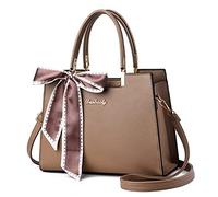 FANDARE Damen Handtasche Große Henkeltaschen Elegante Schultertasche Umhängetaschen PU-Leder Tote Beutel mit Quaste für Arbeit Schule Shopper Reise Khaki