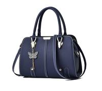 FANDARE Damen Handtasche Tote Beutel PU-Leder Umhängetaschen Schultertasche Wasserdicht Henkeltaschen für Reisen Einkaufen Arbeiten Blau