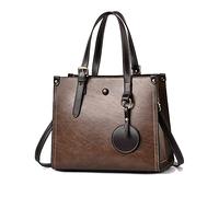 FANDARE Damen Handtasche Tote Beutel Umhängetaschen PU-Leder Schultertasche Tragetasche Multifunktionale Henkeltaschen für Arbeit Schule Shopper Reise Braun