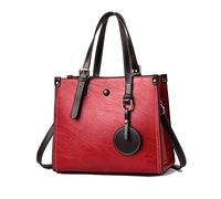 FANDARE Damen Handtasche Tote Beutel Umhängetaschen PU-Leder Schultertasche Tragetasche Multifunktionale Henkeltaschen für Arbeit Schule Shopper Reise Rot
