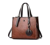 FANDARE Damen Handtasche Tote Beutel Umhängetaschen PU-Leder Schultertasche Tragetasche Multifunktionale Henkeltaschen für Arbeit Schule Shopper Reise Karamellfarbe