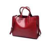 FANDARE Damen Handtasche Vintage Tote Bag Tragetasche City Schultertasche Chic PU Leder Aktentasche Shopper Crossbody Hobo Taschen Umhängetasche Frauen Schule Arbeit Lehrertasche Henkeltaschen Weinrot