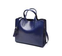 FANDARE Damen Handtasche Vintage Tote Bag Tragetasche City Schultertasche Chic PU Leder Aktentasche Shopper Crossbody Hobo Taschen Umhängetasche Frauen Schule Arbeit Lehrertasche Henkeltaschen Blau