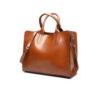 FANDARE Damen Handtasche Vintage Tote Bag Tragetasche City Schultertasche Chic PU Leder Aktentasche Shopper Crossbody Hobo Taschen Umhängetasche Frauen Schule Arbeit Lehrertasche Henkeltaschen Braun