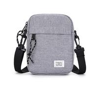 FANDARE Damen Handy Umhängetasche Herren Handytasche zum Umhängen Schultertasche Nylon Kleine Umhängetasche Mini Frauen Handytasche Damentasche Reisen Einkaufen Crossbody Messenger Bag Hellgrau