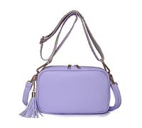 FANDARE Damen Handy Umhängetasche PU Leder Damen Handytasche zum Umhängen Schultertasche mit Zwei Schultergurte Frauen Handytasche Damentasche Reisen Einkaufen Crossbody Messenger Bag Lila