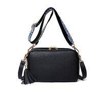 FANDARE Damen Handy Umhängetasche PU Leder Damen Handytasche zum Umhängen Schultertasche mit Zwei Schultergurte Frauen Handytasche Damentasche Reisen Einkaufen Crossbody Messenger Bag Schwarz