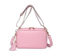 FANDARE Damen Handy Umhängetasche PU Leder Damen Handytasche zum Umhängen Schultertasche mit Zwei Schultergurte Frauen Handytasche Damentasche Reisen Einkaufen Crossbody Messenger Bag Rosa