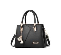 FANDARE Damen-Henkeltaschen Mehrfachtasche Handtasche PU-Leder Umhängetaschen Schultertaschen Wasserdicht Messenger-Tasche für Reisen Einkaufen Arbeiten Schwarz