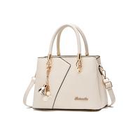 FANDARE Damen-Henkeltaschen Mehrfachtasche Handtasche PU-Leder Umhängetaschen Schultertaschen Wasserdicht Messenger-Tasche für Reisen Einkaufen Arbeiten Beige