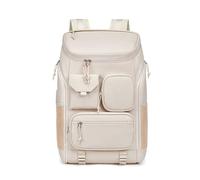 FANDARE Damen Laptop Rucksack mit USB Flugzeug Ryanair Handgepäck Herren Daypacks Handtasche Reiserucksack mit Schuhfach Schulrucksack Schulranzen Große Kapazität Arbeiten Tagesrucksack Beige Weiß