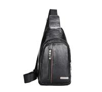 FANDARE Damen PU-Leder Brusttasche Umhängetasche Sling Crossbody Bag Herren Frauen Schultertaschen, Tagestaschen für Männer Frauen Reisen Outdoor Multipurpose Tagepacks Neues Schwarz