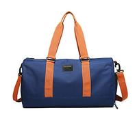 FANDARE Damen Reisetaschen Herren Klassische Sporttaschen Handgepäck Weekender Umhängetasche Weekender Übernachtung Kliniktasche Schwimmtasche Trainingstasche Tote Bag mit Schuhfach Blau A