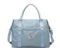 FANDARE Damen Reisetaschen Klassische Sporttaschen Herren Handgepäck Weekender Umhängetasche Übernachtung Kliniktasche Schwimmtasche Trainingstasche Handtasche für Reise Gym Flugzeug Himmelblau