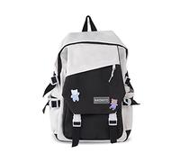 FANDARE Damen Rucksack 15.6 Zoll Laptopfach wasserdichte Polyester Rucksäcke für Frauen Alltag Reise Arbeit süß Pastellfarben Modern Minimalistisch Tragbar Schwarz