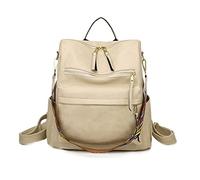 FANDARE Damen Rucksack 3 in 1 Handtasche Mädchen Schulranzen PU Leder Damen-Schultertaschen Handtaschen Schultertasche Reisetasche für Uni Reisen Freizeit Job Schule Büro Daypacks Weiss