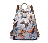 FANDARE Damen Rucksack Mode Daypack mit Kopfhörerloch Mädchen Schultasche Rucksäcke Arbeit Dating Universität Einkaufen Backpack Dauerhaft Nylon Schmetterling