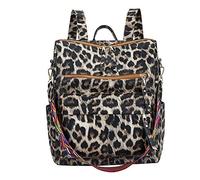 FANDARE Damen Rucksack Mode Schultertasche Wasserdicht Daypacks Umhängetasche für Einkaufen Arbeit Dating Freizeit Party Rucksäcke Dauerhaft PU Braun A