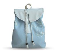 FANDARE Damen Rucksack Stickerei Rucksäcke Mädchen Ethnischer Stil Schultasche Einzigartig Daypack Hochschule Reise Einkaufen Datieren Schulranzen Dauerhaft Segeltuch Weiße Kamelie