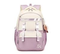 FANDARE Damen Schulrucksack Mädchen Teenager Rucksack Schule Junge Kinderrucksack Schultasche Daypack Tagesrucksack Uni Wasserdicht School Bag Lila