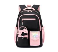 FANDARE Damen Schulrucksack mit Trolley-Aufsteckfunktion & 16 Zoll Laptop-Rucksack Leichter Oxford Wasserdichter Rucksack mit 6 Fächern Großes Fassungsvermögen Rosa