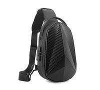FANDARE Diebstahlschutz Brusttasche Sling Daypacks mit USB-Ladeanschluss Schultertasche Crossbody Bag Umhängetasche Sporttasche Wasserdicht Daypacks für Herren Damen Reisen Wandern Hiking Schwarz A