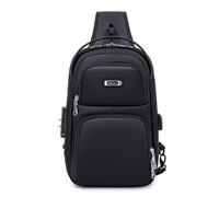 FANDARE Diebstahlschutz Geschäft Brusttasche mit USB-Ladeanschluss Herren Schultertasche Sling Bag Umhängetasche Handgepäck für Reise Arbeiter Freizeit Büro Messenger Bag Crossover Daypacks Schwarz