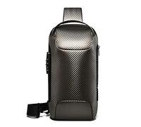 FANDARE Diebstahlsicher Umhängetasche für Herren & Damen, USB Ladeport Reißverschlussfach, Wasserdichte Brusttasche als Schulterrucksack für Wandern Radfahren Laufen Reisen Gold A