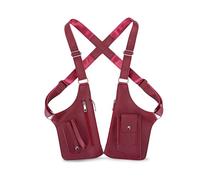 FANDARE Diebstahlsichere Unterarm Brusttasche PU-Leder Schultertasche Schulterholster Sling Crossbody Bag Umhängetasche Wasserdicht für Reisen Wandern Sport Arbeit Daypacks Unterarmtasche Weinrot