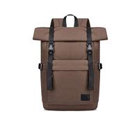 FANDARE Diebstahlsicherung Rucksack für 15.6 Zoll Laptop Roll-Top Backpack Schulrucksack Herren Damen Wasserdicht Rucksäcke zum Business Reise Schulranzen Schultasche Daypacks Braun