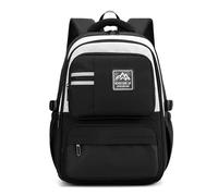 FANDARE Draußen Schulrucksäcke Sport Schultasche Mädchen Jungen Minimalist Carry Tagesrucksäcke Student Groß Campus-Begleiter Schulranzen Rucksack Reisen Schulrucksack Daypack Schwarz Weiß