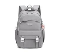 FANDARE Einfach Schulrucksäcke Schultasche Mädchen Jungen Jugendlich Von Straßen zu Pfaden Tagesrucksäcke Student Schulranzen Alltagsrucksäcke Rucksack Reisen Weekender Schulrucksack Daypack Hellgrau