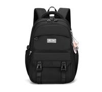 FANDARE Einfach Schulrucksäcke Schultasche Mädchen Jungen Jugendlich Von Straßen zu Pfaden Tagesrucksäcke Student Schulranzen Alltagsrucksäcke Rucksack Reisen Weekender Schulrucksack Daypack Schwarz