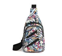 FANDARE Elegant Damen Brusttasche Mädchen Umhängetasche mit Kopfhörerloch Sling Crossbody Bag Vorderbrusttasche Schultertaschen Brustbeutel Brustbag für Schule Outdoor Reise Wandern Wasserdichtes