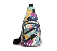 FANDARE Elegant Damen Brusttasche Mädchen Umhängetasche mit Kopfhörerloch Sling Crossbody Bag Vorderbrusttasche Schultertaschen Brustbeutel Brustbag für Schule Outdoor Reise Wandern Wasserdichtes