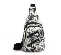 FANDARE Elegant Damen Brusttasche Mädchen Umhängetasche mit Kopfhörerloch Sling Crossbody Bag Vorderbrusttasche Schultertaschen Brustbeutel Brustbag für Schule Outdoor Reise Wandern Wasserdichtes