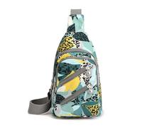 FANDARE Elegant Damen Brusttasche Mädchen Umhängetasche mit Kopfhörerloch Sling Crossbody Bag Vorderbrusttasche Schultertaschen Brustbeutel Brustbag für Schule Outdoor Reise Wandern Wasserdichtes