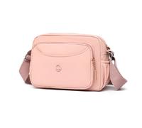 FANDARE Elegant Umhängetasche Damen Crossbody Moon Schultergurt Messenger Bag Mittelgroß Nylon Schultertasche Handytasche zum Umhängen Kuriertasche mit Vielen Fächern Rosa