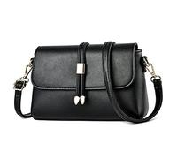 FANDARE Elegant Umhängetasche Damen Schultertasche Frauen Crossbody Bag Damentasche Schulterriemen Frauen Abendtasche Citytasche Reise Handtasche Wasserdicht PU Leder Schwarz