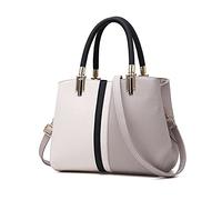 FANDARE Elegante Damen Umhängetaschen Schultertasche Frauen Handtasche PU Leder Wasserdicht für Büro Einkauf Arbeitstasche Reisen Henkeltaschen Crossbody Bag Grau