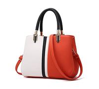 FANDARE Elegante Damen Umhängetaschen Schultertasche Frauen Handtasche PU Leder Wasserdicht für Büro Einkauf Arbeitstasche Reisen Henkeltaschen Crossbody Bag Orange