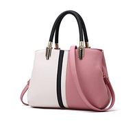 FANDARE Elegante Damen Umhängetaschen Schultertasche Frauen Handtasche PU Leder Wasserdicht für Büro Einkauf Arbeitstasche Reisen Henkeltaschen Crossbody Bag Rosa