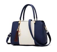 FANDARE Elegante Handtasche mit Anhänger Damen Umhängetaschen Frauen Schultertasche Wasserdicht für Einkauf Arbeitstasche Reisen Crossbody Bag Blau