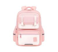 FANDARE Ergonomischer Kinderrucksack mit Brustgurt Reflektorstreifen und Wasserabweisendem Oxford-Stoff Große Kapazität 3D-Rückenpolster & Verstellbare S-förmige Schultergurte Rosa